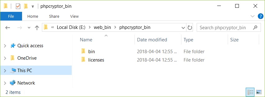 default bin path
