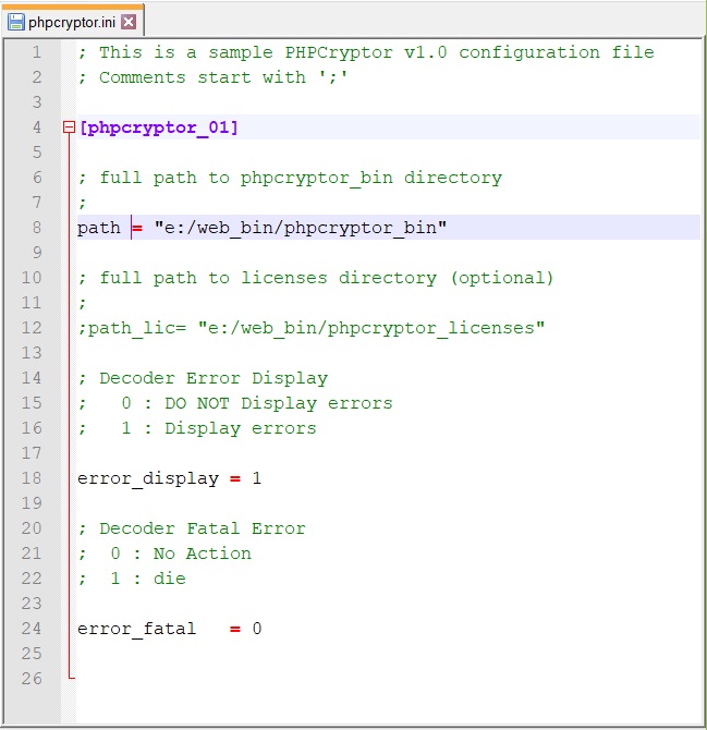 config file setting